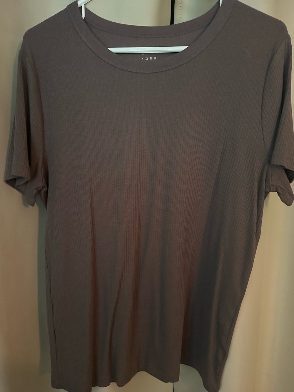 a new day Short-Sleeve Ribbed Crew Tee - Brown